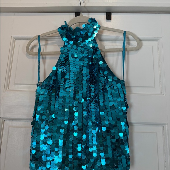 fresh Tops - Fresh Turquoise Sequin Top